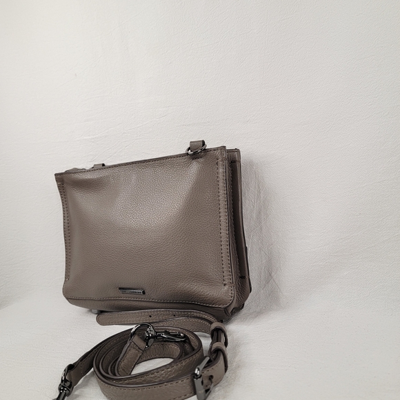Rebecca Minkoff Avery Crossbody Bag Taupe Leather Gunmetal Hardware - Picture 9 of 16